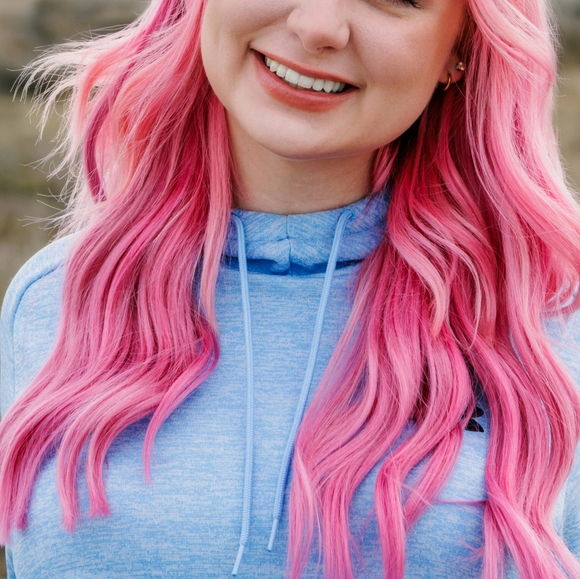 Pink Human Hair Halo Extension - Picture 1 of 5